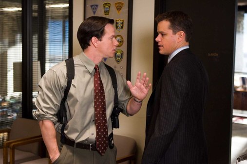 Sergeant Dignam (MARK WAHLBERG) has a heated exchange with Colin Sullivan (MATT DAMON) over the identity of the mob infiltrator in Warner Bros. Pictures’ crime drama “The Departed.” PHOTOGRAPHS TO BE USED SOLELY FOR ADVERTISING, PROMOTION, PUBLICITY OR REVIEWS OF THIS SPECIFIC MOTION PICTURE AND TO REMAIN THE PROPERTY OF THE STUDIO. NOT FOR SALE OR REDISTRIBUTION.
