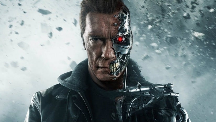 Terminator Half Robot Face