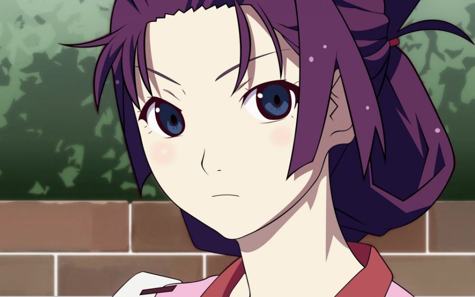 anime girl with purple hair from old anime