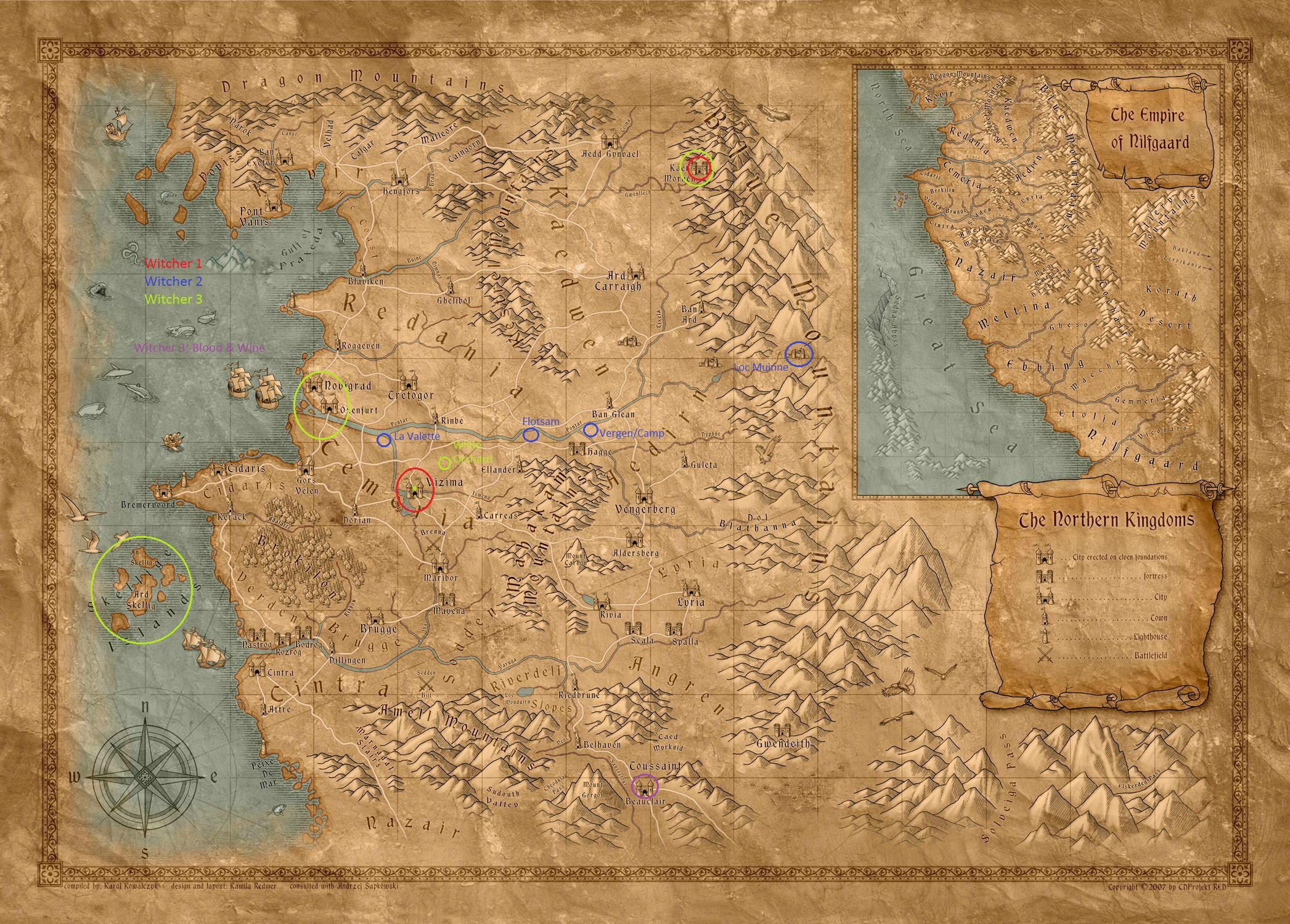 map of The Witcher from the Netflix series