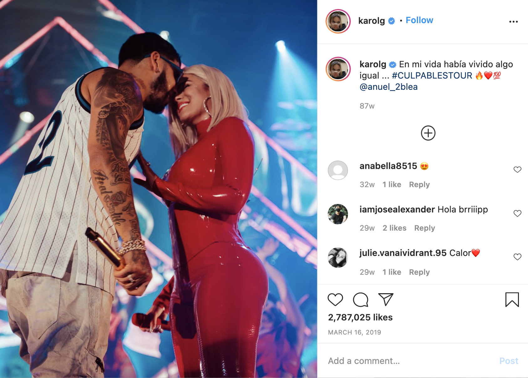 Karol G launches a message on Instagram: An indirect jab at Anuel?