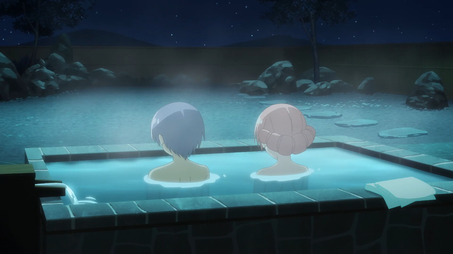 Tsukasa, and Nasa went to a hot spring together