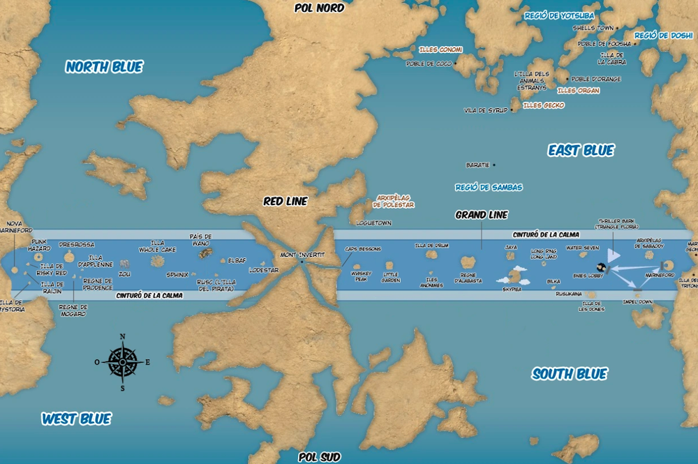 One piece map explained where and when does one piece take place 
